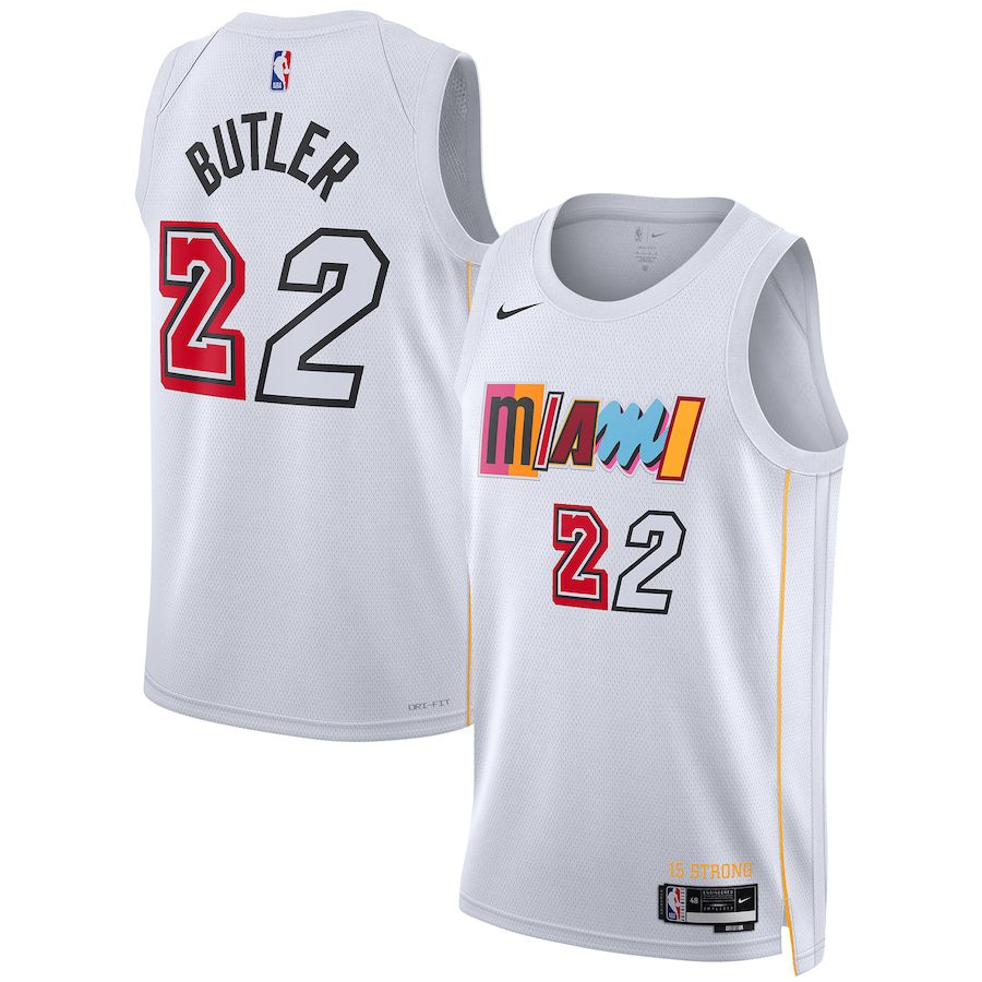Men Miami Heat #22 Jimmy Butler Nike White City Edition 2022-23 Swingman NBA Jersey